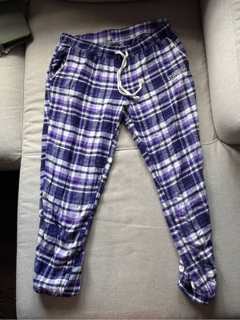 Stonehill College Women’s Purple Plaid Lounge Pants